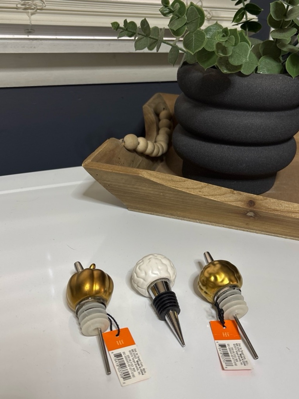 Target Gold and White Decorative Bottle Stoppers - Set of 3